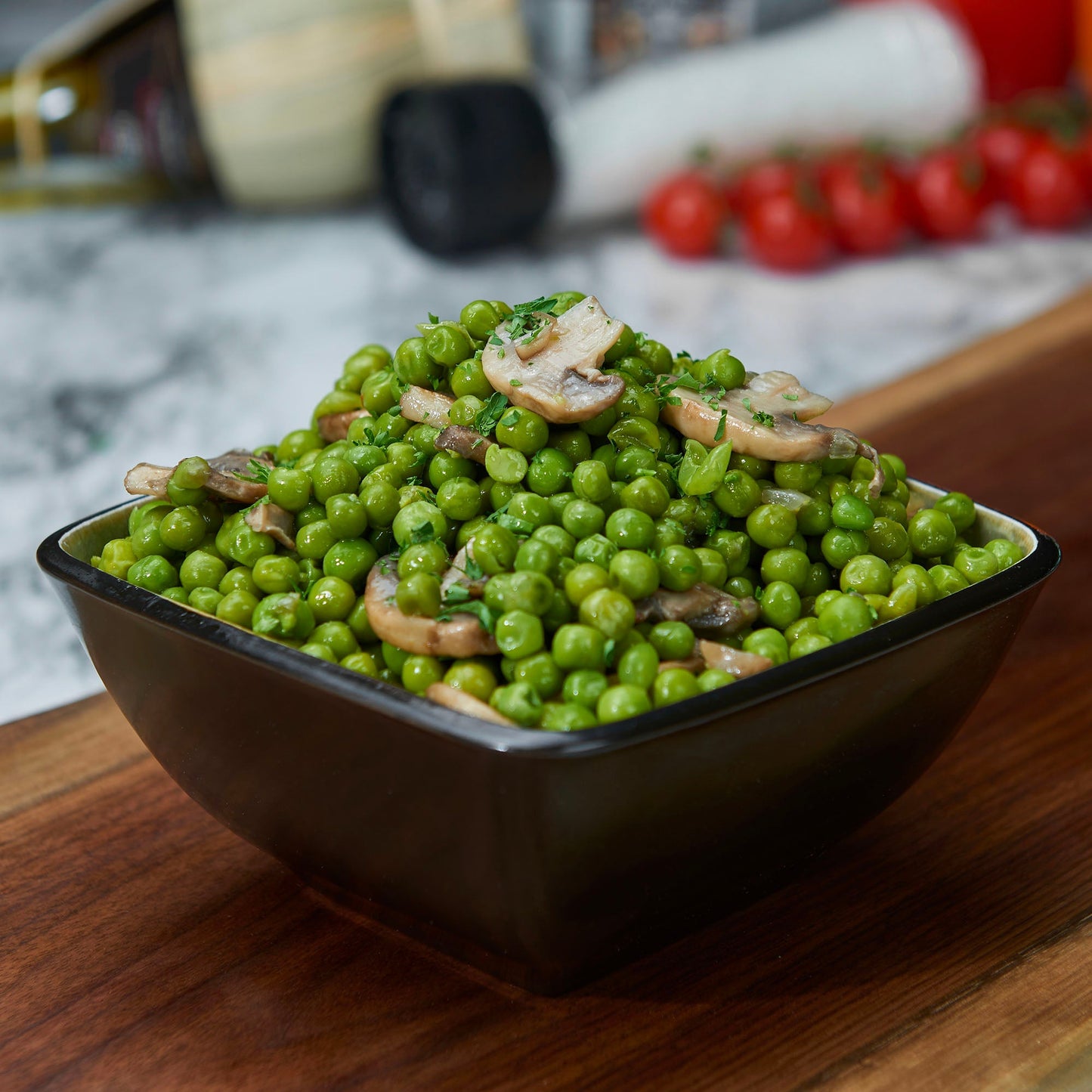 Sauteed Peas, Mushrooms & Onions