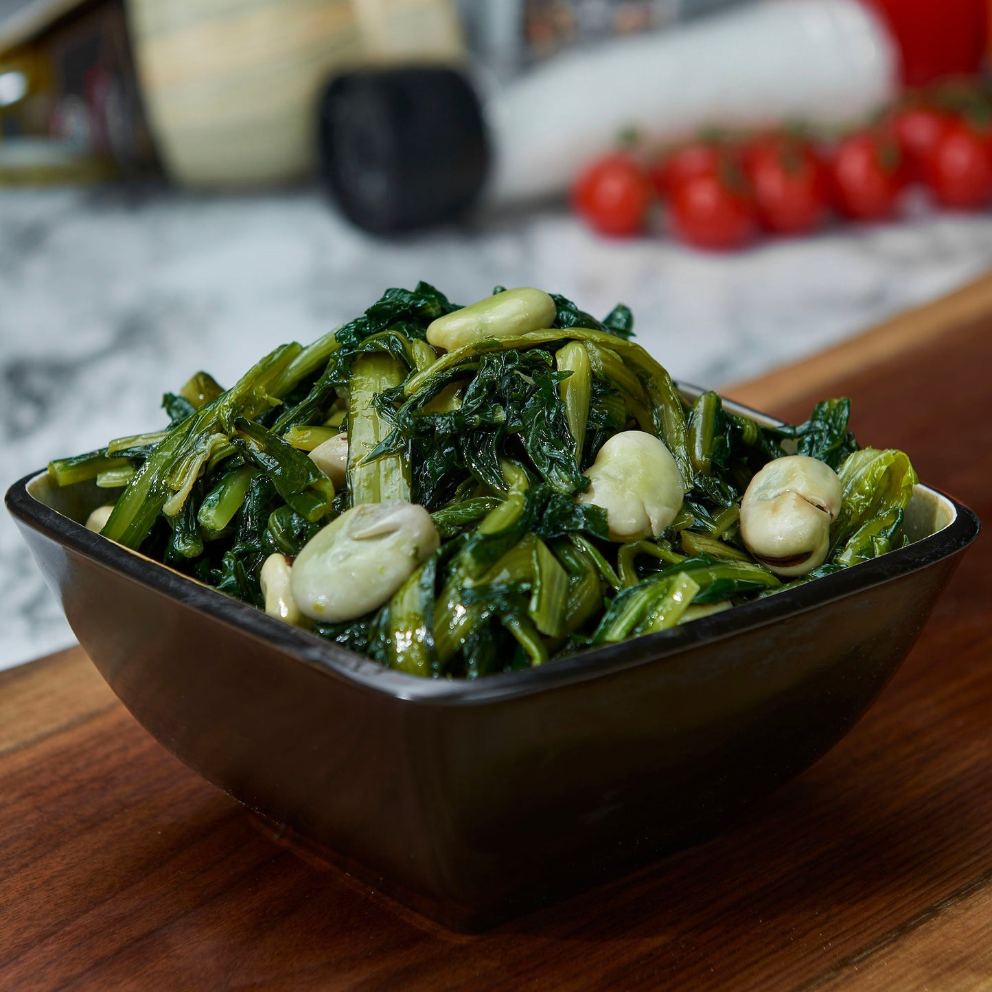 Sauteed Dandelion & Fava Beans Half Pan