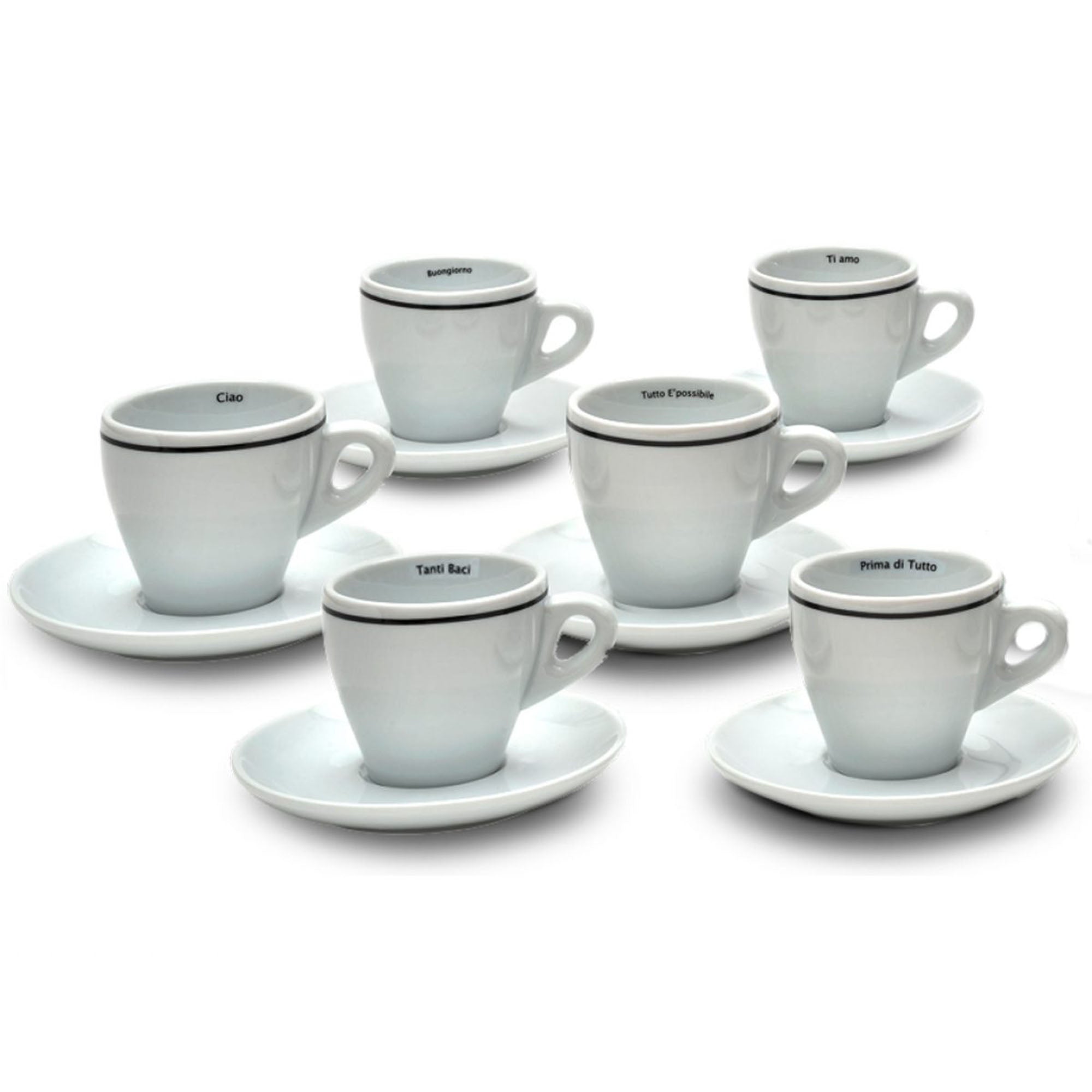 Club Napoli Espresso Cups--set of 6 cups and saucers