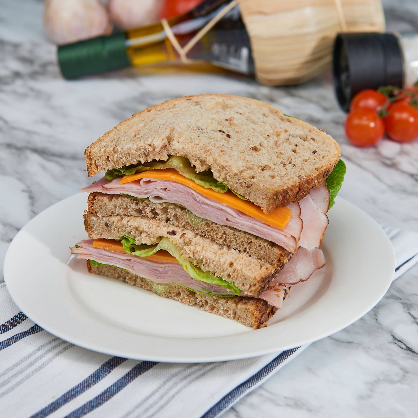 Ham and Cheddar Cheese Sandwich