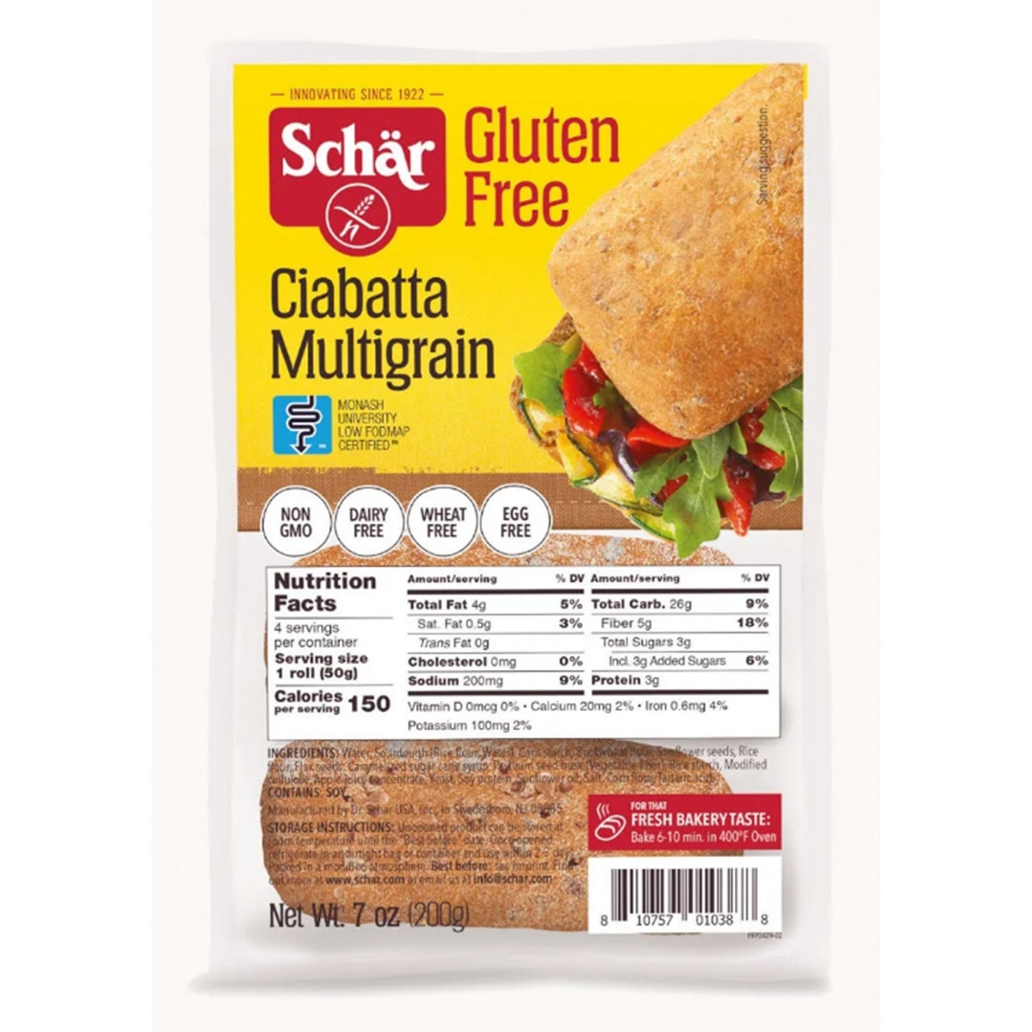 Schar Gf Multigrain Ciabatta