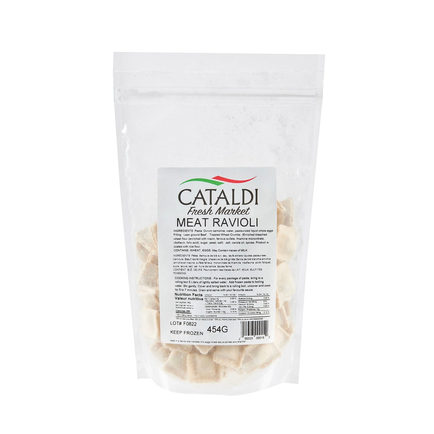 Cataldi Frozen Meat Ravioli 454g