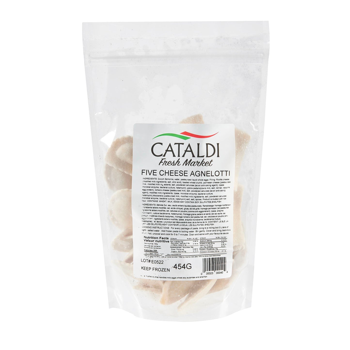 Cataldi Frozen Five Cheese Agnolotti 454g
