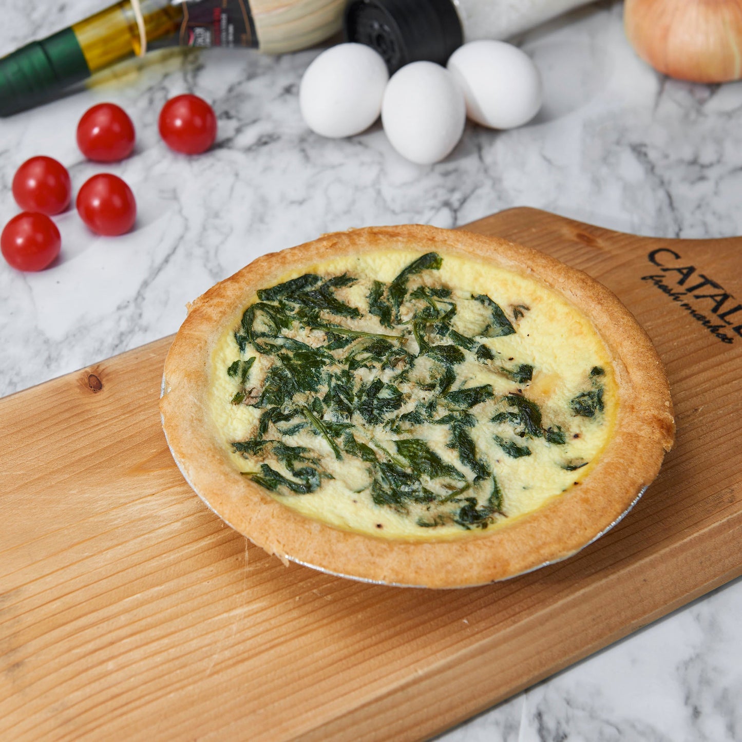 8" Quiche Spinach and Havarti Cheese