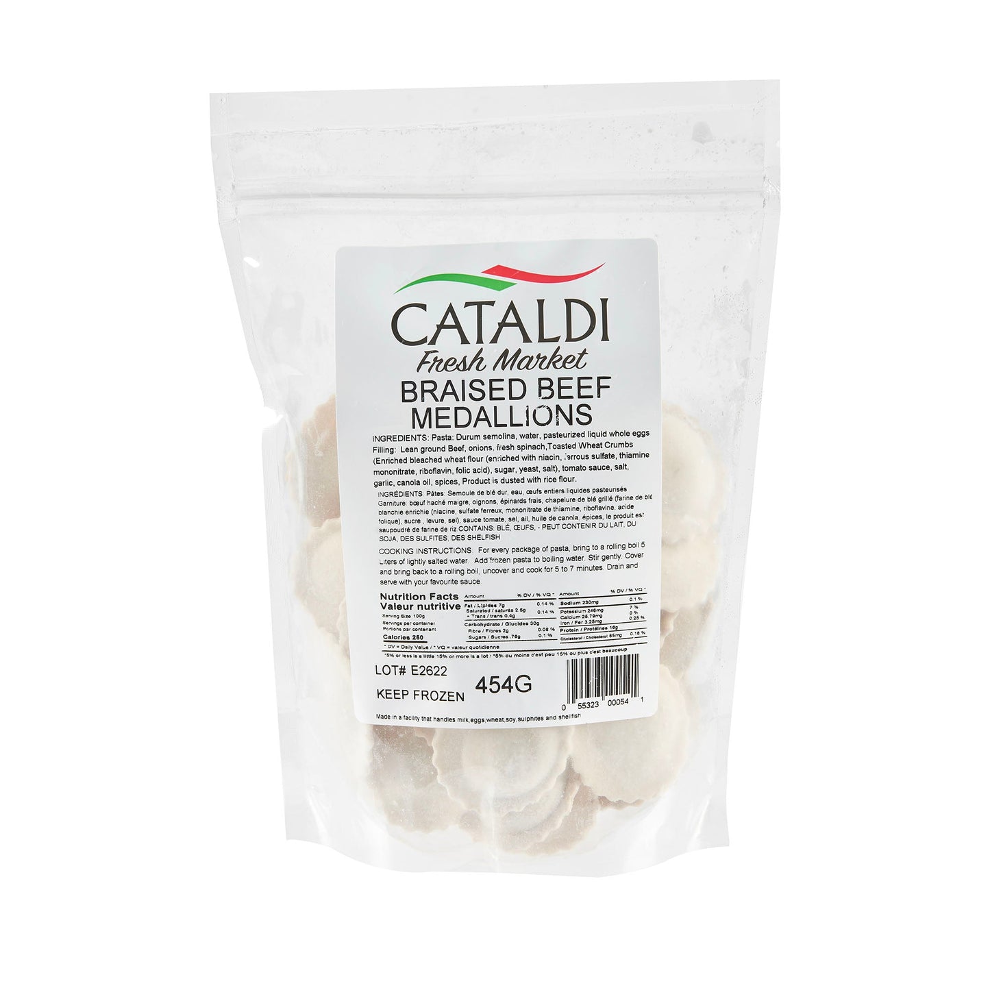 Cataldi Frozen Braised Beef Medallions 454g