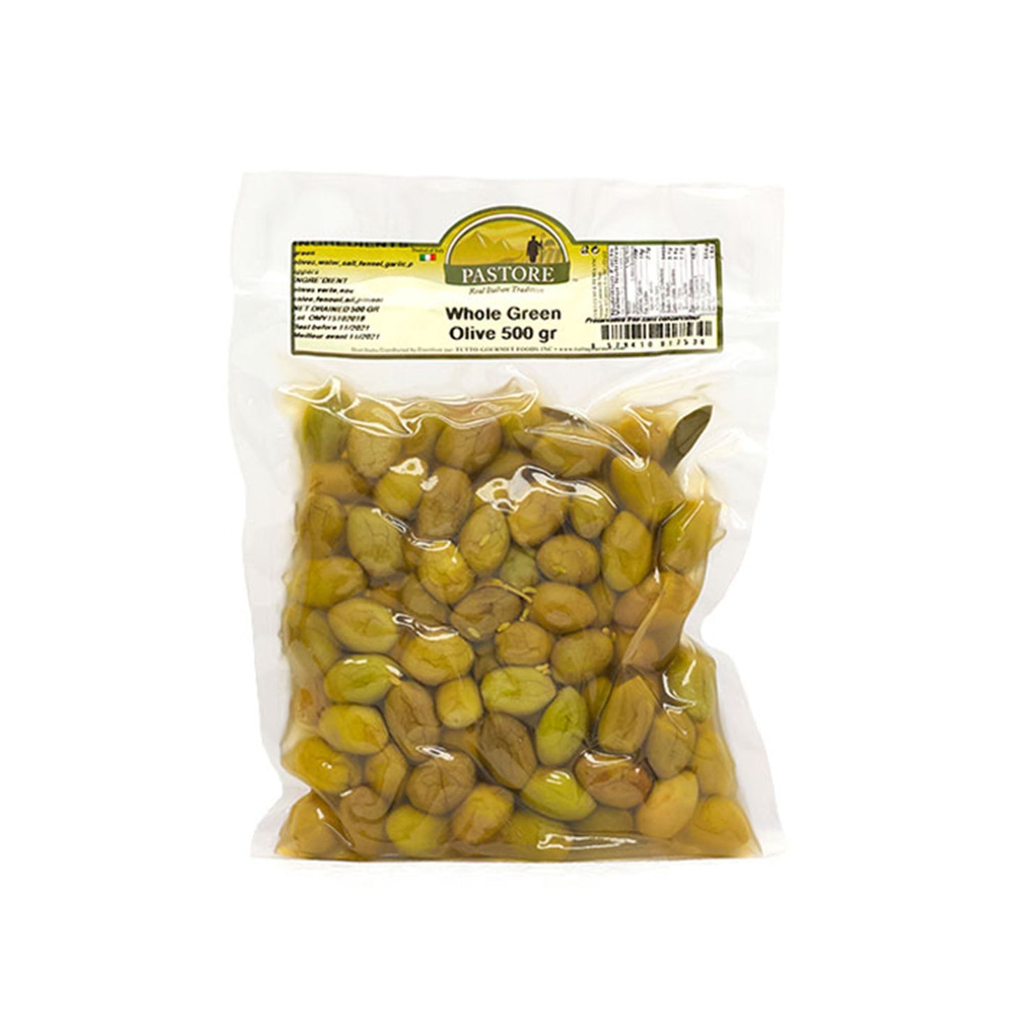 Pastore Whole Green Olives 1Kg